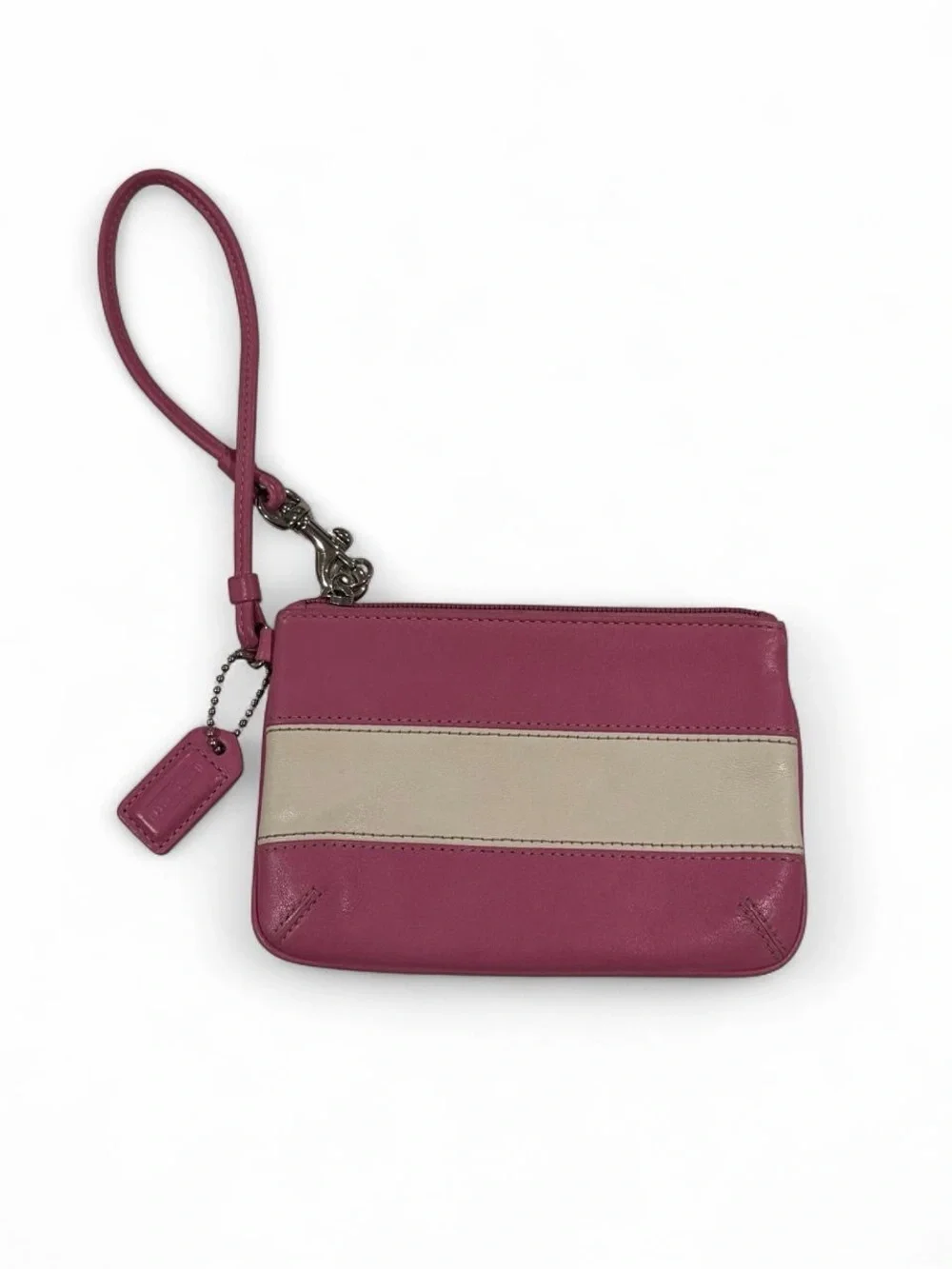 Coach Pink and Cream Wristlet Pouch